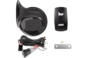 RANSOTO 12V Universal UTV Horn Kit With Rocker Switch Compatible with Polaris RZR Ranger General, Kawasaki Teryx, Can Am Maverick, Arctic Cat Wildcat, Yamaha Rhino