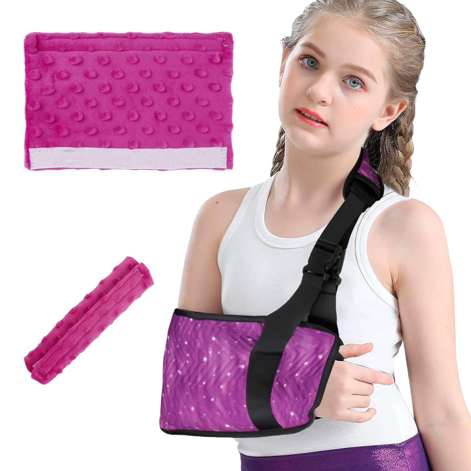 Photo 1 of Yxmeiguo Kids Arm Sling for Shoulder Immobilizer Injury with Strap Cushions, Cute Arm Brace Support for Shoulder Elbow Wrist Injury, Broken Arm Support Sling for Youth Girls Children