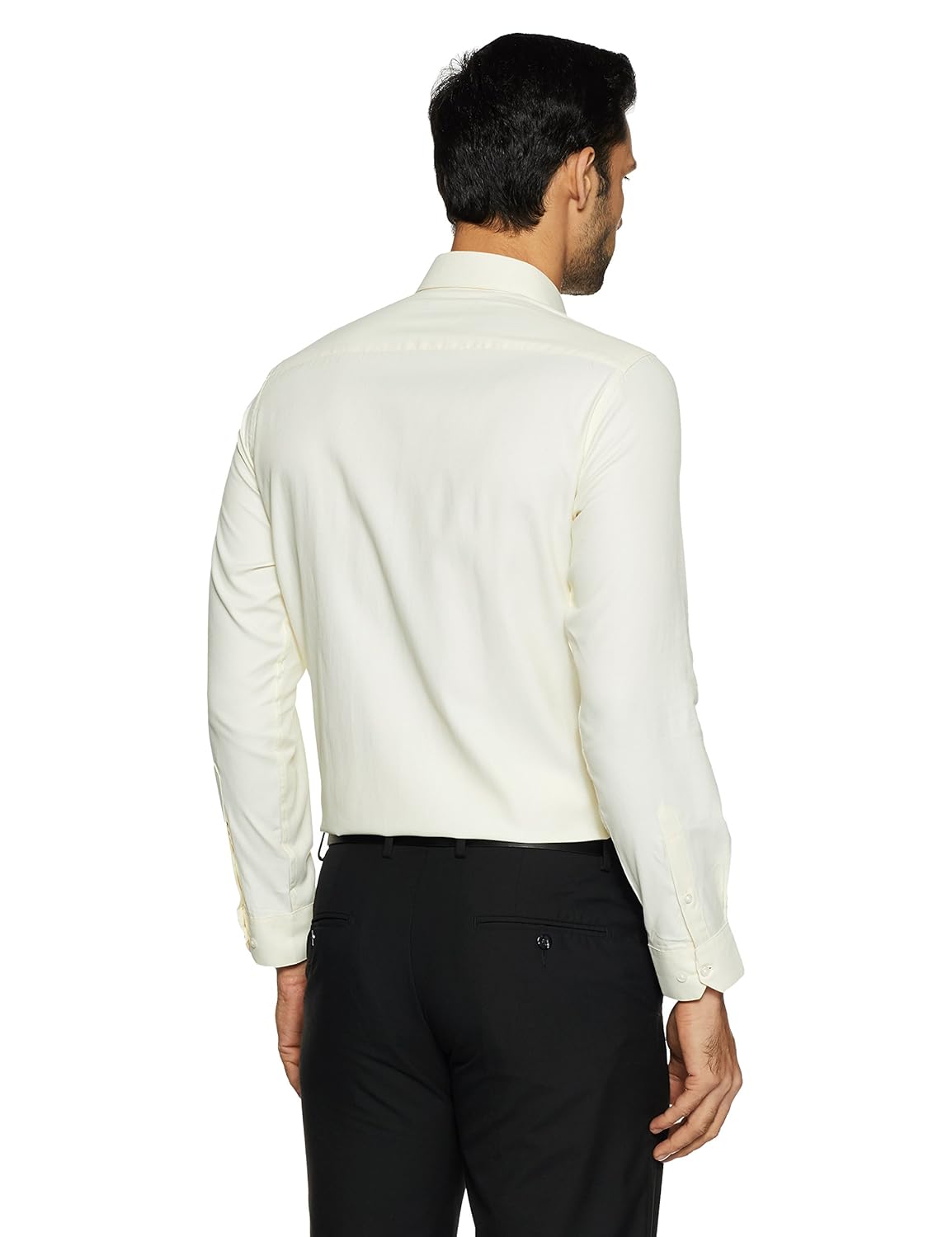 peter england men's solid slim fit formal shirt
