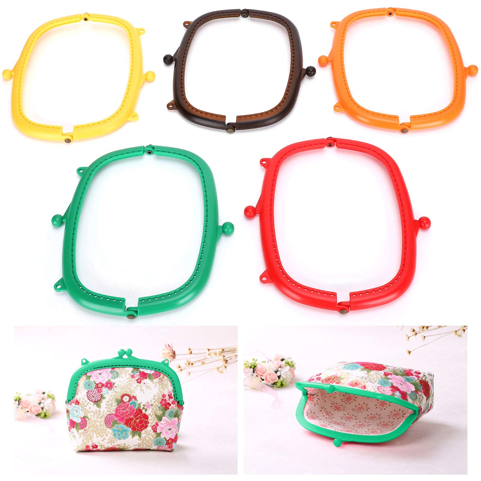 5Pcs Purse Clasp Frame 16 x 8 x 1.5cm Semicircle Purse Kiss Clasp Lock for DIY Coin Bag Handle Sewing Craft DIY Making Supplies