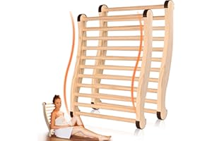 KlenzMate 2 Pcs Upgraded Sauna Backrest, 20" Sauna Accessories, S-Shaped Ergonomic Design Sauna Chair, with Non-Slip Pads, Suitable for Infrared Sauna Backrest and Barrel Sauna Backrest, Handmade
