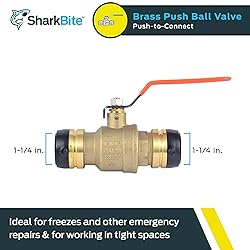 SharkBite 1-1/4 x 1-1/4 Inch Ball Valve, Push To