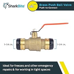 SharkBite 1-1/4 Inch Ball Valve, Push to Connect