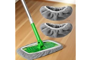 2 Pack Reusable Mop Pads, Washable Microfiber Floor Cleaning Refills for Wet and Dry Use, Mop Head Cloths for Household Clean