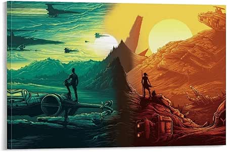 Download FANLIU Poe Dameron Rey Bb 8 Star Wars Poster Decorative ...