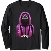 Squid Game Triangle Mask Guard Long Sleeve T-Shirt