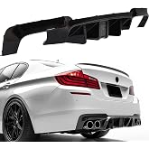 Rear Bumper Lip Diffuser W/Light for BMW M5 F10 M Sport 5 Series 2010-2016 | Golss Black