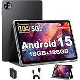 MENTUME 10 Inch Tablet, Android 15 Tablets with case, 18 GB RAM + 128 GB ROM(Expand to 1TB), Octa-Core, 1280x800 IPS HD Touchscreen, 5MP+8MP Dual Camera, BT5.0, 6000mAh, Widevine L1