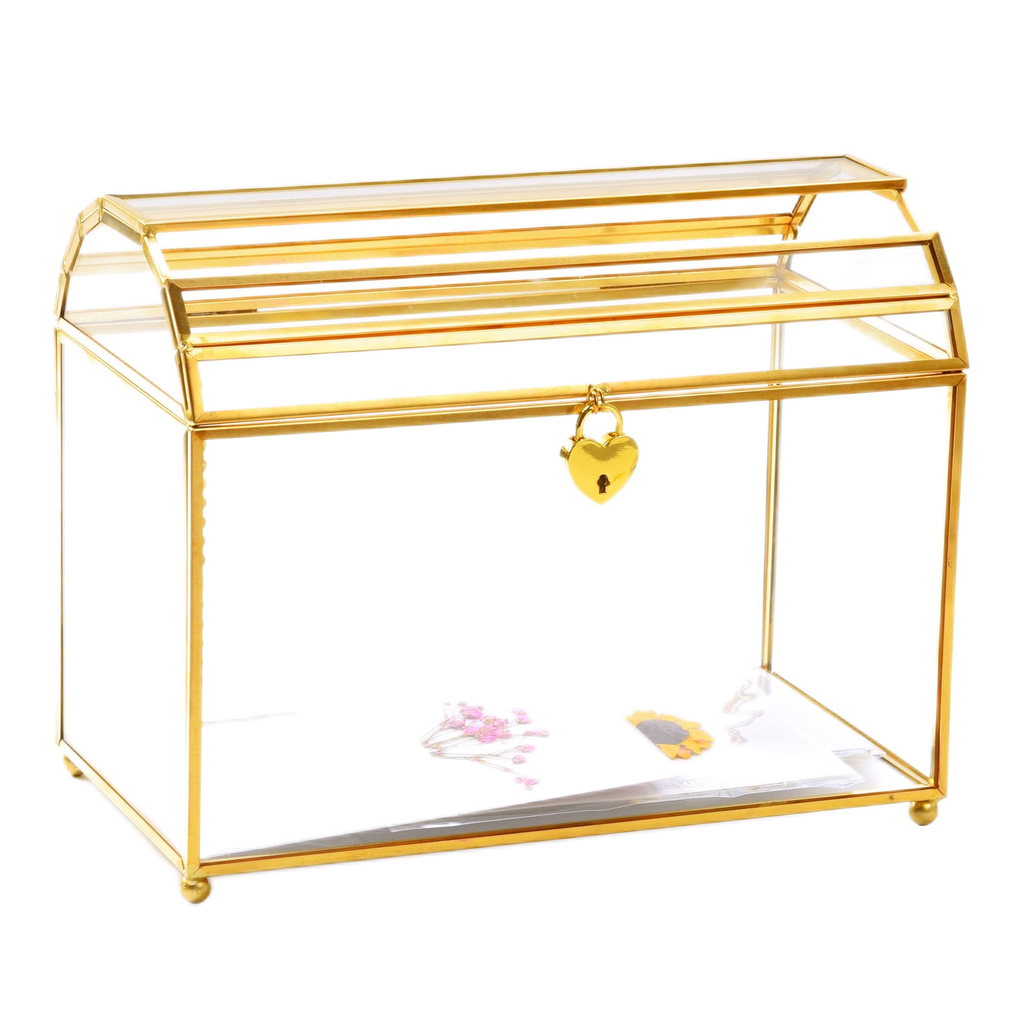 Photo 1 of (SEE NOTES) ***PARTS ONLY***Levilan Wedding Gift Card Box with Lock and Slot, Golden Glass Box for Ballot/Donation/Raffle/Reception, Upgraded Security Lock, 10x7.7x5.5 inch