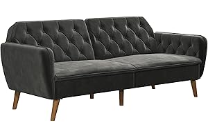 Novogratz Tallulah Memory Foam Futon, Gray Velvet