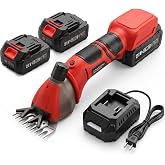 YEACHA Sheep Shears, 20V Brushless Sheep Clippers, 2x4.0Ah Batteries Sheep Trimmer, Heavy Duty Cordless Shearers for Horse Goat Livestock