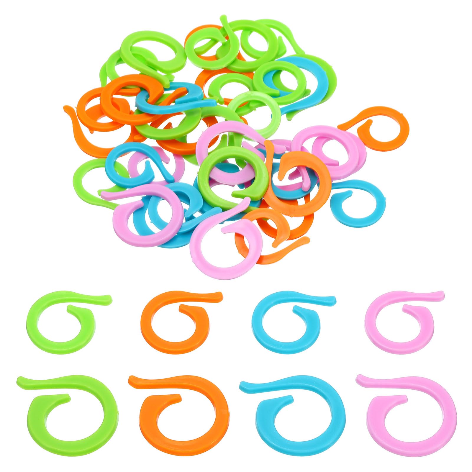 PATIKIL Colorful Crochet Stitch Markers, 120 Pack Plastic Knitting Markers Spiral Locking Stitch Marker for Sewing Crocheting DIY Craft