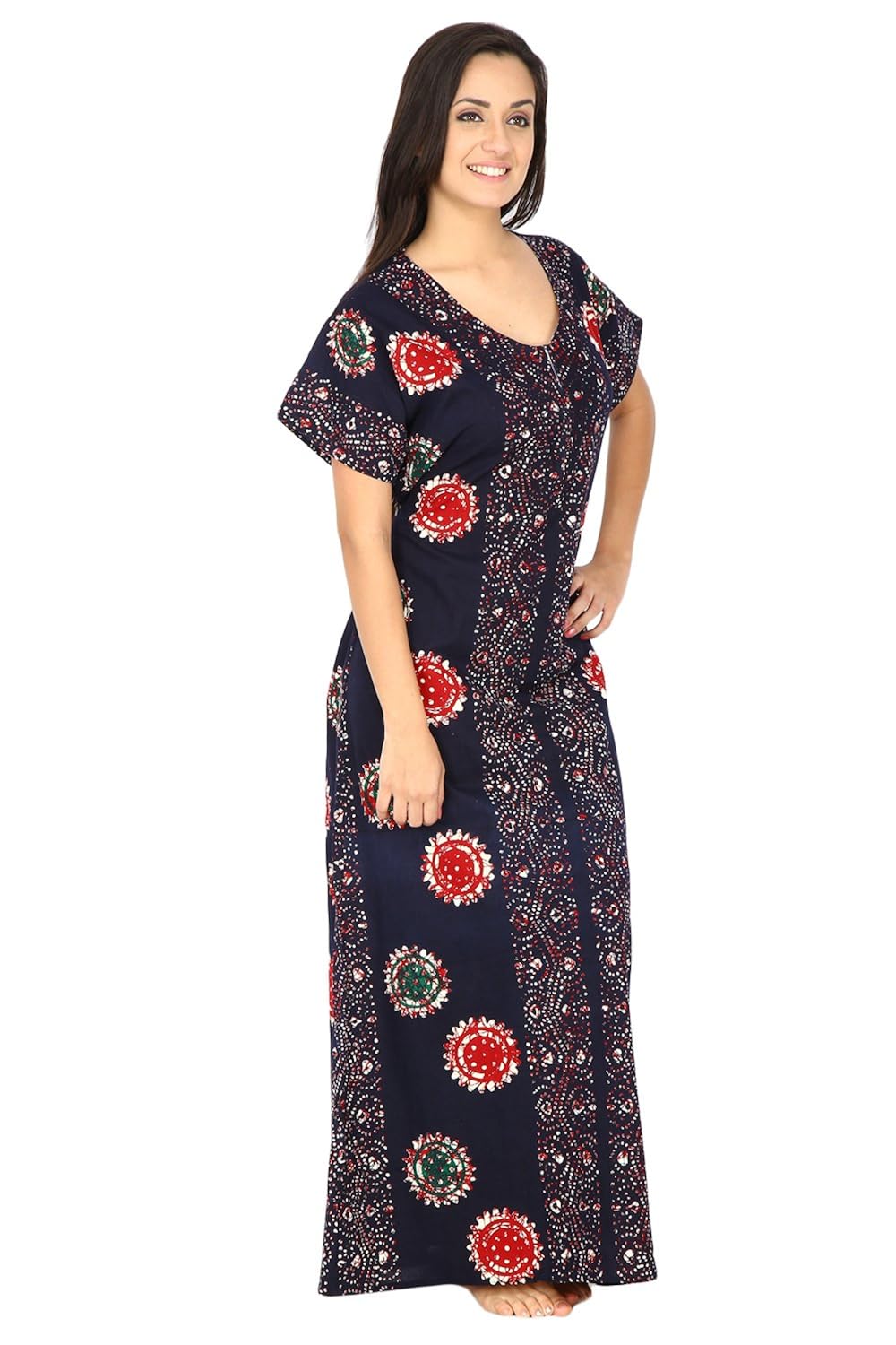 secret wish women's cotton nighty, nightdress (free size)