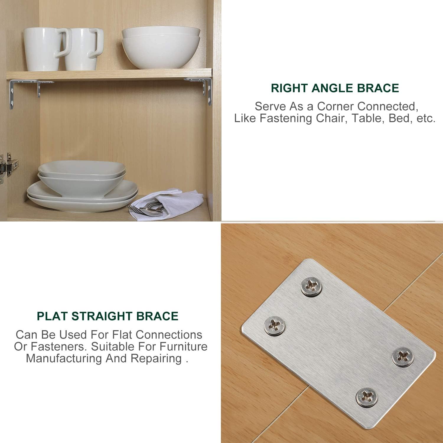 Satisby Corner Bracket-25PCS Corner Braces Set,Stainless Steel,20Pcs(40 ...