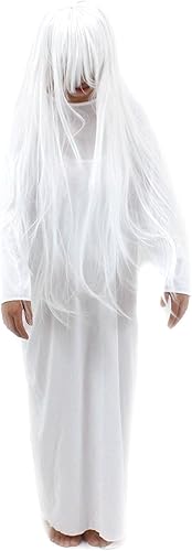 Amazon Stylecos ホラー コスプレ お化け 衣装 恐怖 女性 装束 ウィッグ 100cm 白髪 白装束 コスプレ 仮装 通販