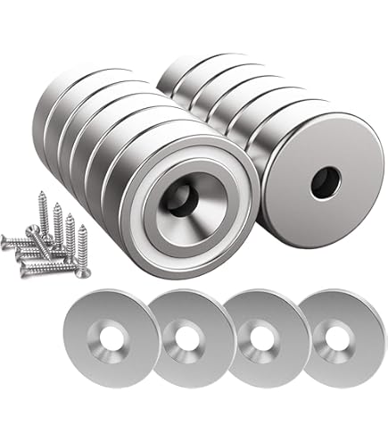 6 Magneti A Disco Da 55 KG Con Viti - Forza Di Trazione Alta Per Appendere Attrezzi O Oggetti - Foto 12