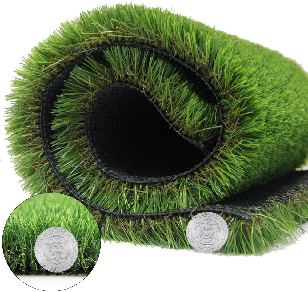 Artificial Grass Turf Fake Grass Lawn Synthetic Rug Fake Carpet For Garden Doormat Landscape Outdoor Indoor Rubber Backed With Drainage Holes 1 38 Inch Pile Height Garden Outdoor Amazon Com