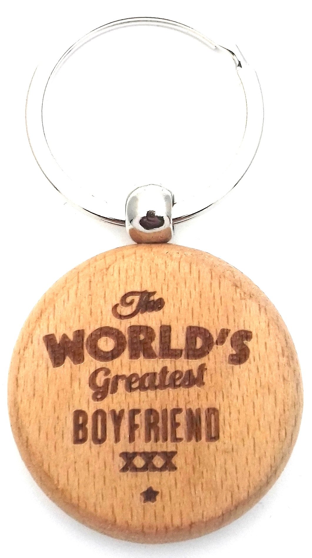 The Worlds Greatest Boyfriend Wooden Keyring Key Ring Gifts Novelty Birthday Presents Ideas for My