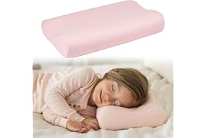 Tiny Twinkle Toddler Pillow with Fitted Pillowcase | Ergonomic Shape with Resilient, Cloud-Like Memory Foam for Comfortable Sleeping | Kids Travel Pillows (Pink)