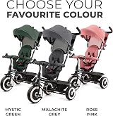 Kinderkraft ASTON Tricycle Baby Push Trike 9m-5y Gray with Parent Handle view 7