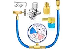 FANOVO Refrigerator Freon Recharge Kit, R134a Refrigerant Recharge Kit, Fridge Recharge Kit, with 1 BPV31 Bullet Piercing Tap Valve, 1 R134a Self-Sealing Adapter, for Home AC Refrigerant System