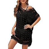 Adisputent Womens Swimsuits Cover Ups Crochet Chiffon Beach Cover Bathing Suit Bikini Wear Coverups Dress