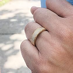 Men's Wedding Band Ring with Round Lab Created