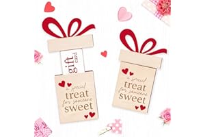 gjulrfu Gift Card Holder, Wooden Gift Card Holder Pull Out, Cute Personalized Surprise Card Holder To Decorate Gifts For Wedding Birthday Note Cards Business Card (Valentine's Day)