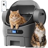 Open-Top Automatic Cat Litter Box, Self Cleaning Litter Box for Multiple Cats, 10 Safety Sensors, Large Capacity with APP Control, Noise&amp;Odor Control Robot, LED Display, Hands-Free