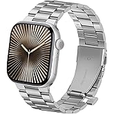 Anlinser No Tool Needed Bands Compatible with Apple Watch Band 42mm 41mm 40mm 38mm for Women Men, Stainless Steel Metal Strap Designed for Series 11 10 9 8 7 6-1 SE (Silver)