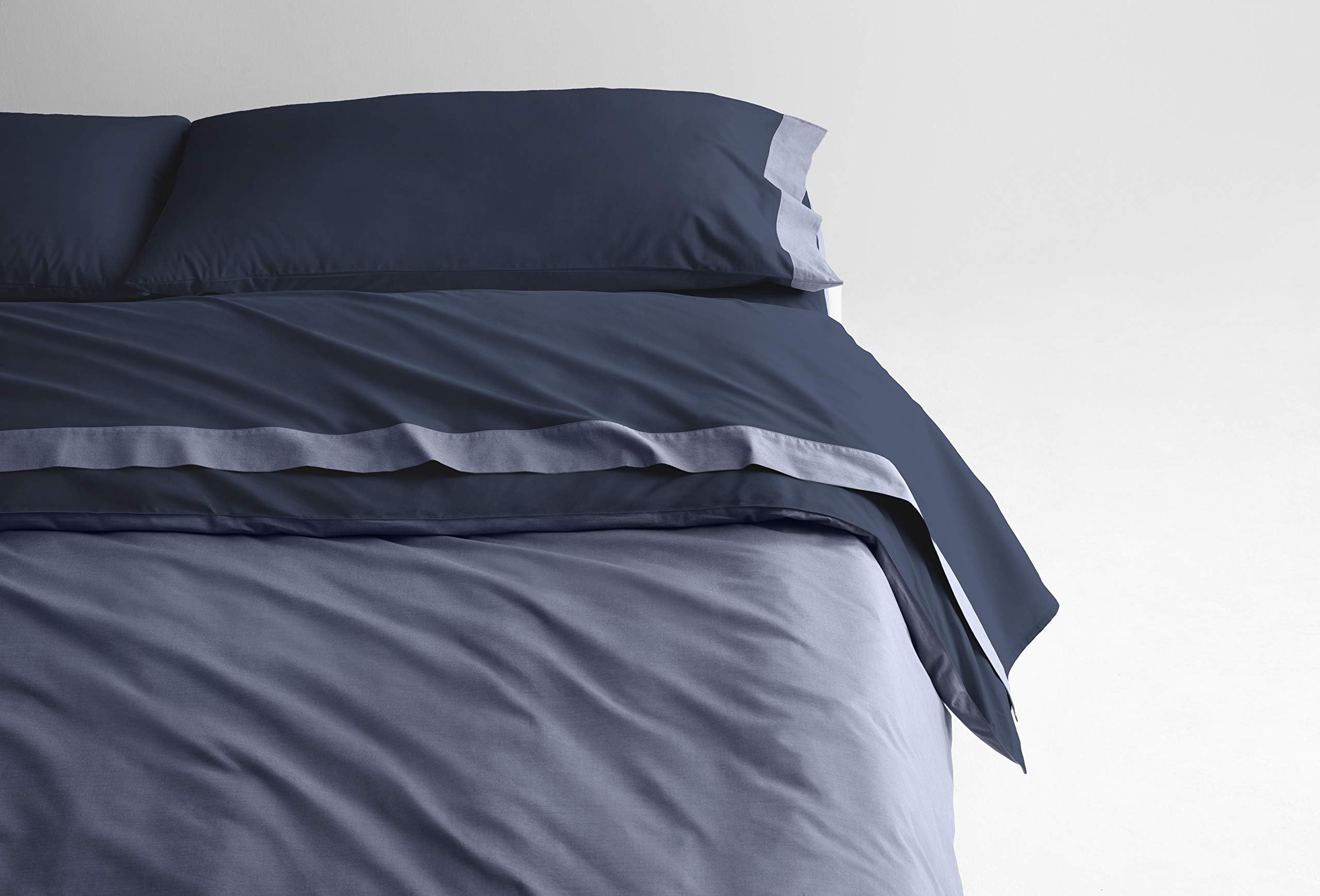 Casper Sleep Soft and Durable Supima Cotton Sheet Set, Twin, Navy/Azure