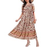 Ann Darling 2026 Women’s Floral Dress Casual Tiered Flowy A-Line Summer Dress with Pockets