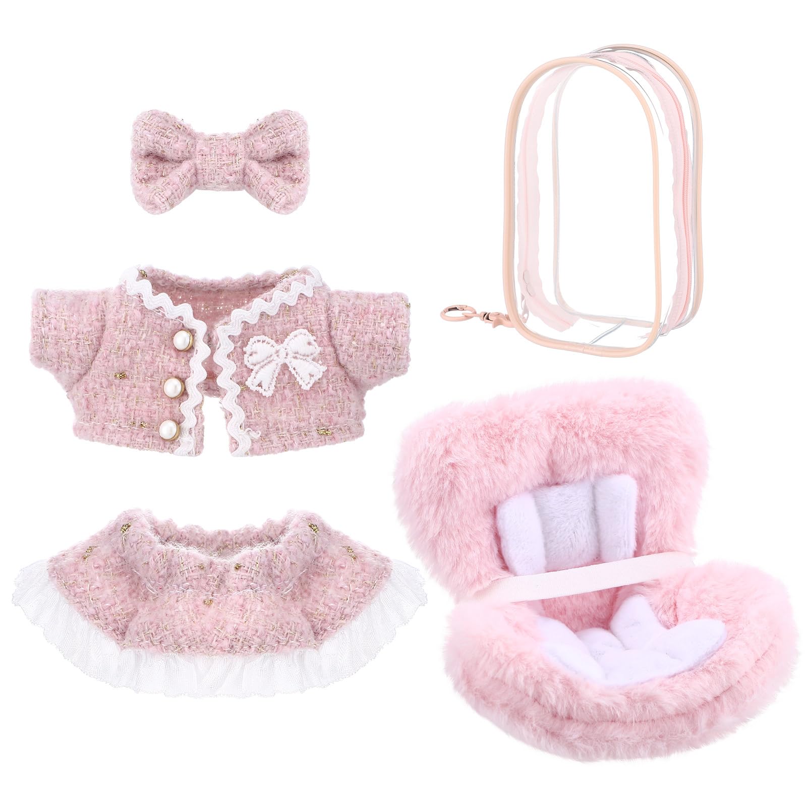 Photo 1 of Gemscream 3 Pcs 17cm Doll Accessories Set Includes Car Seat Doll Clothes Outfit Clear Protective Case Hanging Display Case for Fans, Collectors