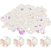 pson 100Pcs 14mm 2 Hole Crystal Octagon Beads, Clear Glass Beads for Chandelier, Home Decorations, Jewelry Making, DIY Crafts, and Hanging Pendants(Clear AB)