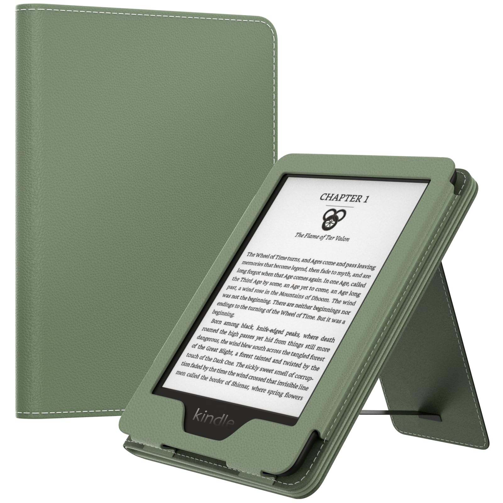 MoKo Case for All-New 6" Kindle(11th Generation, 2024/2022 Release)/(10th/8th Gen, 2019/2016), Ultra Lightweight PU Shell Cover with Auto Wake/Sleep for Kindle 2024, Celadon