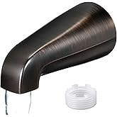 Dreyoo Universal Bath Tub Spout with Adapter, 5 Bathroom Bathtub Faucet Spout Without Diverter, Fits for 1/2'', 3/4'' IPS Ins