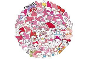 EAVIN GARY 50 Pcs Cute Kawaii Kids Stickers,My Melody Stickers for Water Bottles，Waterproof Stickers for Phone Cases, laptops, Water Glasses, Books, Fashion Stickers for Any Age.