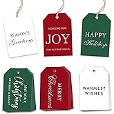 Christmas Gift Tags - 48 pcs Present Tags with Rope for Personalizing Your Holiday Gifts, DIY, Xmas Decorations & Gift Labels, Gift Tags for Presents, Christmas Name Tag for Gifts Decor