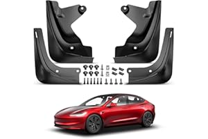 A-Premium Mud Flaps Splash Guards Compatible with Tesla Model 3 2024-2016 - 5 Seater Car (No Drilling Required) Mudflaps Mudg