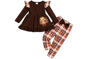 PaPaai Sara Baby Girls Clothes Toddler Girl Outfits Fall Infant WInter Ribbed Pants Set for 6 9 12 18 24 Months 2t 3t Girls