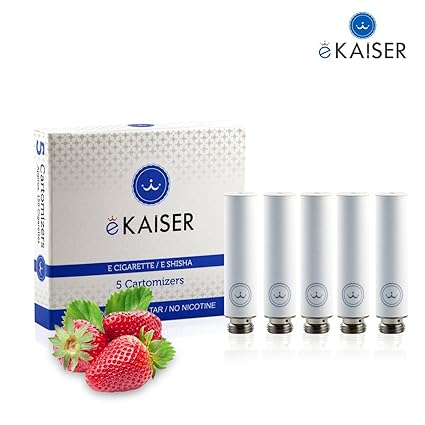E-Shisha | E-Liquid 5er Pack Weiß Cartomizer | Erdbeere-Geschmack | E-Zigarette | für eKaiser Wiederaufladbar E-Shisha Zigare