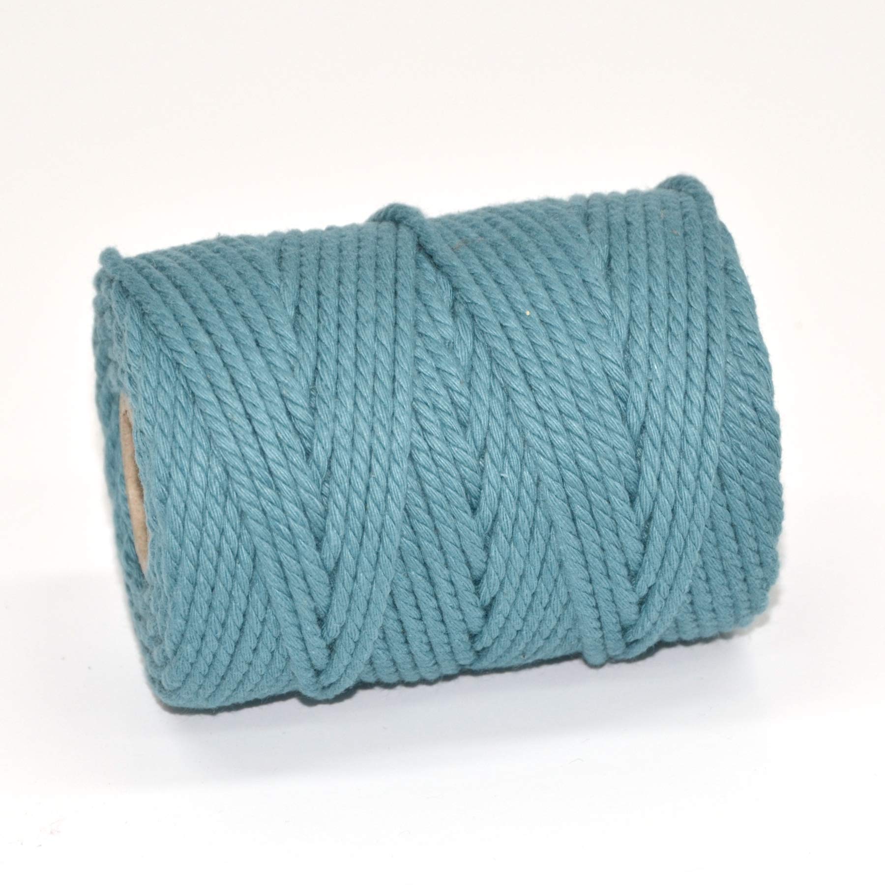 50M Spools - Everlasto 3 Strand Soft Cotton Coloured Macrame Craft Cord (3.5mm approx) (ETON BLUE)