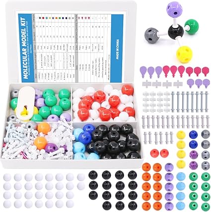Amazon Com Swpeet 252 Pcs Molecular Model Kit For Inorganic Organic Molecular Model Teacher And Student Kit 86 Atoms 153 Links 12 Orbitals 1 Short Link Remover Tool Toys Games