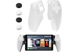 HYPERCASE Clear Handle Protective Case of Playstation Portal Remote Player with 4PCS Thump Grip Caps, Design for PS5 Portal Left and Right Controller Soft Silicone Cover, Anti-Slip Transparent Skin
