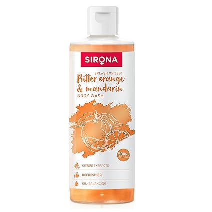 Sirona Natural Body Wash with Bitter Orange and Mandarin-500 ml