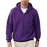 LUYIJIESHENG Mens Hoodies Pullover Quarter Zip Hoodie Long Sleeve Casual Fleece Hooded Sweatshirt for men