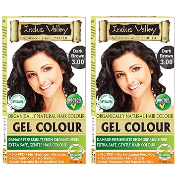 Indus Valley Herbal Natural Hair Colour (Dark Brown OTP Set of 2, 3.0, 35g*2)