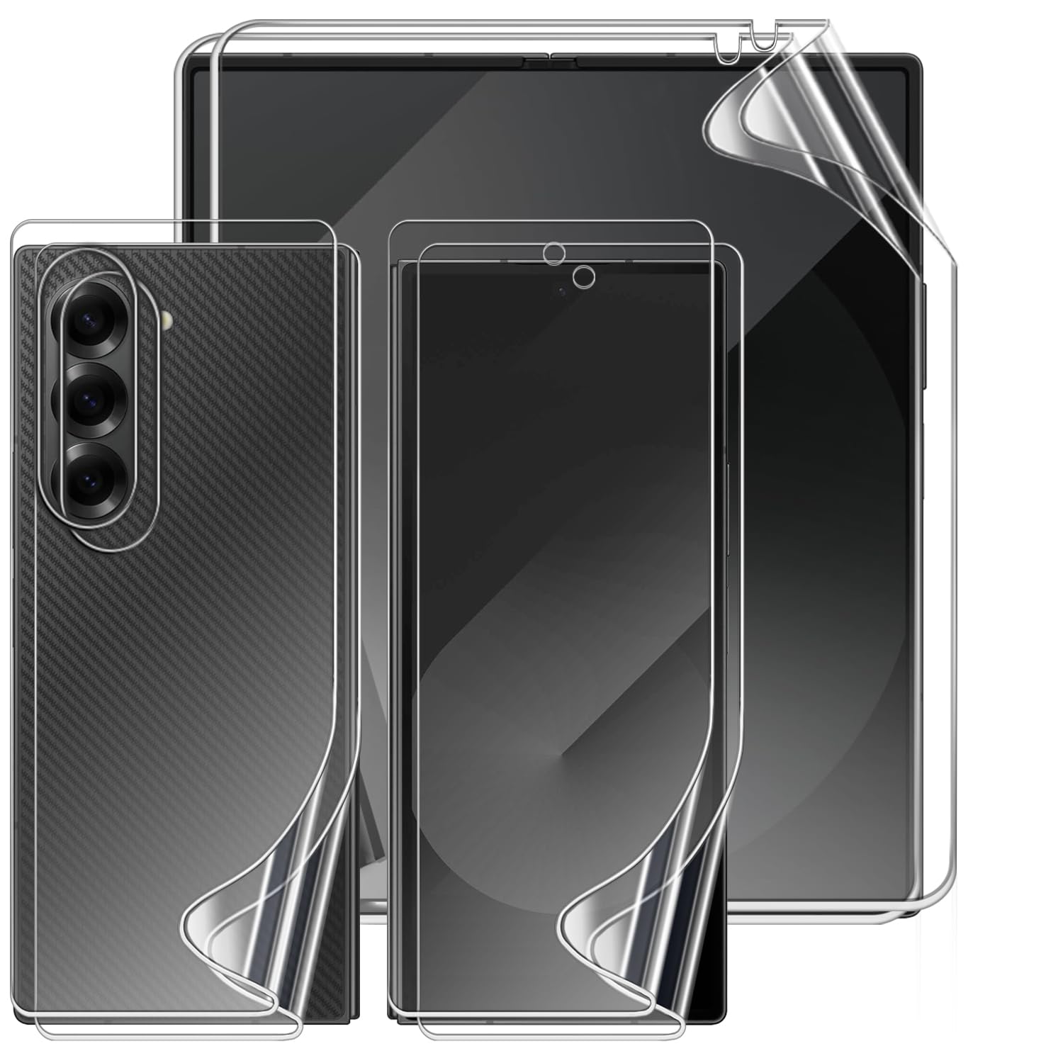 Photo 1 of DYNASCO 2 Sets Screen Protector for Samsung Galaxy Z Fold Special, HD Clear Soft TPU Film for Galaxy Z Fold Special 8.0", Front + Back Flexible Film, Self-Healing, Scratch-Resistant, Easy to Install