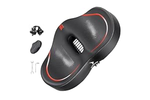 YOUNGDO Comfortable Bike Seat, Wide Soft Bicycle Seat with Memory Foam Cushion for Men Women, Large Bike Saddle for Peloton B