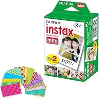 Fujifilm Instax Mini Instant Film (Twin Pack, 20 Total Pictures) + 20 Sticker Frames